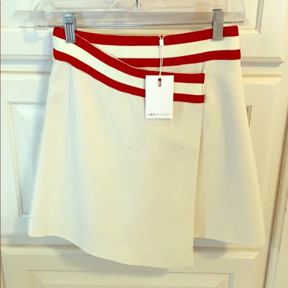 Adorable Cream Skirt with red stripe